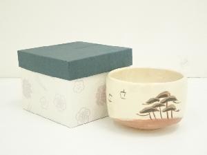 京焼　大野桂山造　色絵松茶碗（箱付）